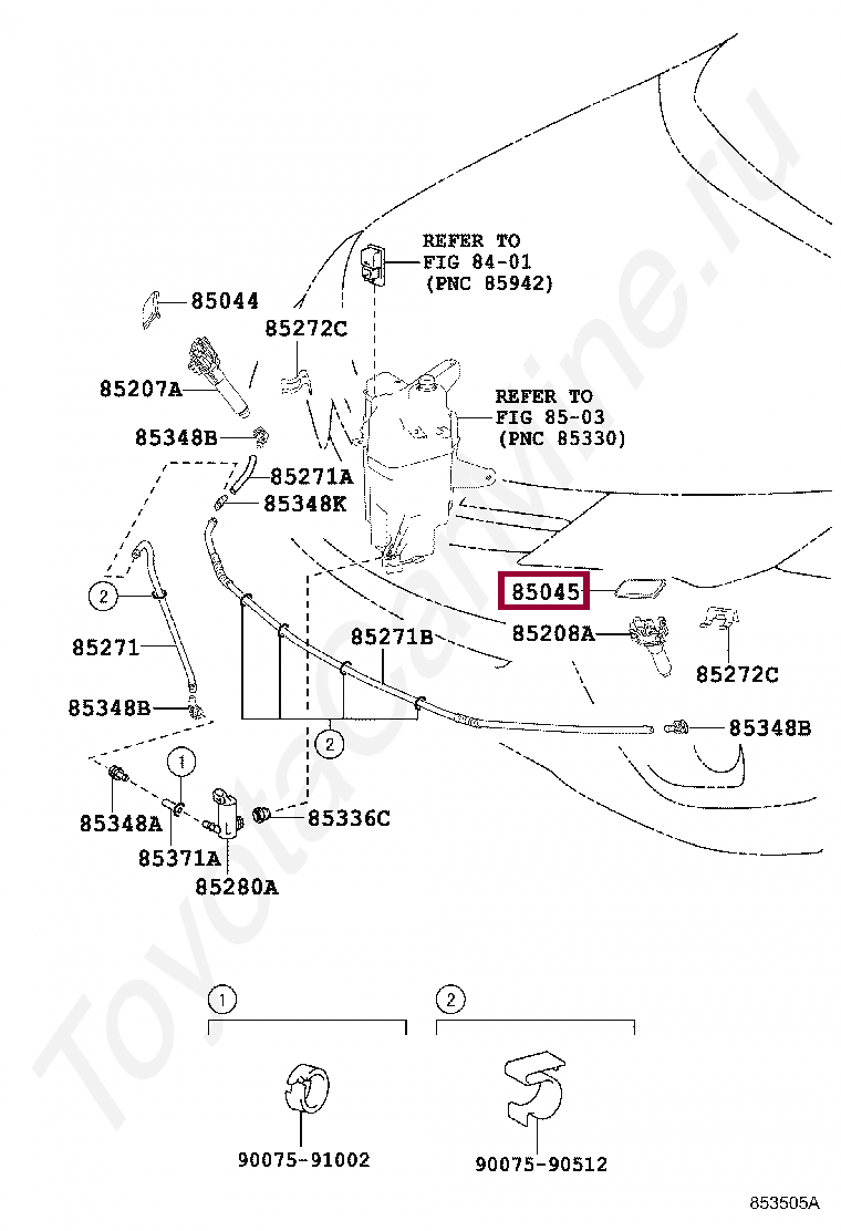 Накладка левой форсунки фароомывателя Накладка левой форсунки фароомывателя 8504542050C1