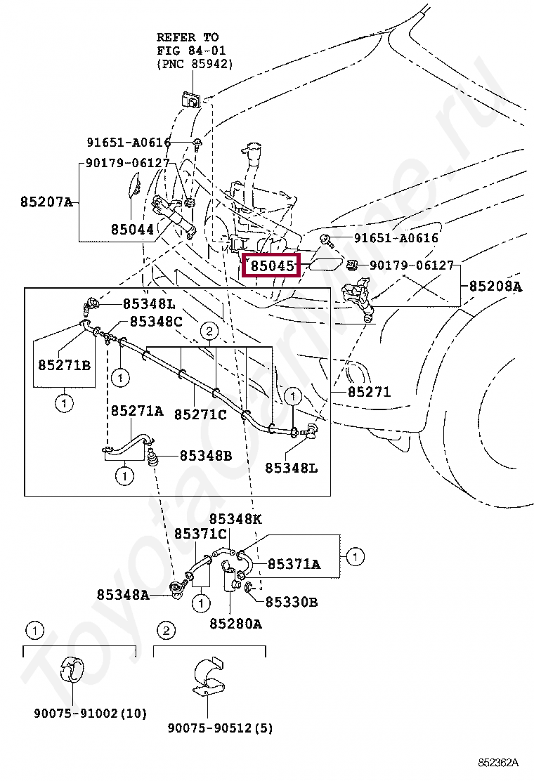 NOZZLE SUB-ASSY, TYPE1 H/LAMP WASHER, LH NOZZLE SUB-ASSY, TYPE1 H/LAMP WASHER, LH 8504560090A0