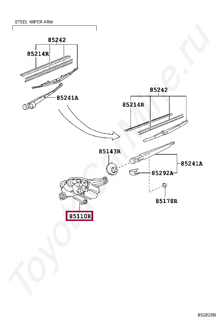 Мотор ст. очистит. задний Мотор ст. очистит. задний 8513060191