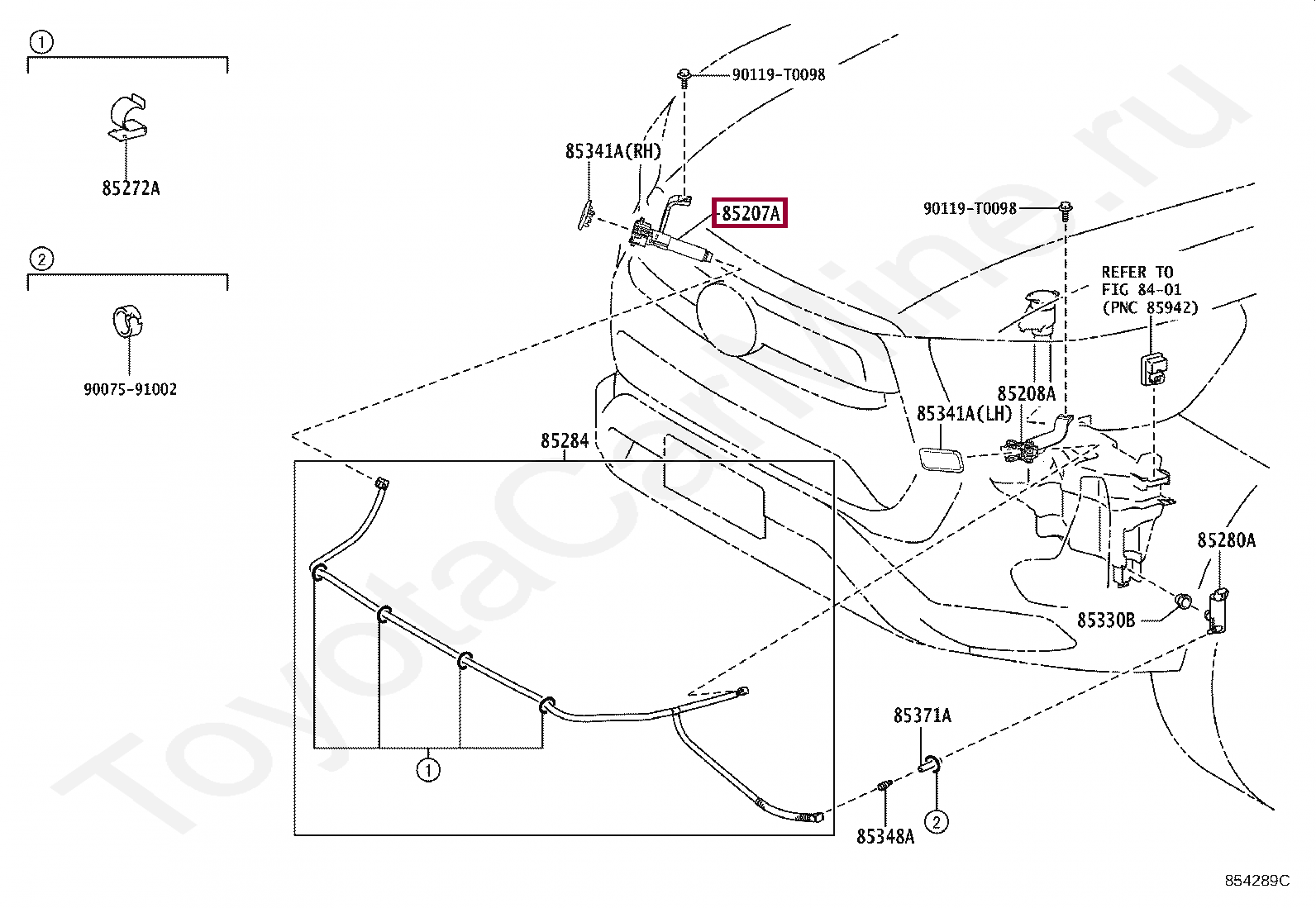 ACTUATOR SUB-ASSY, HEADLAMP WASHER, RH ACTUATOR SUB-ASSY, HEADLAMP WASHER, RH 852070K050