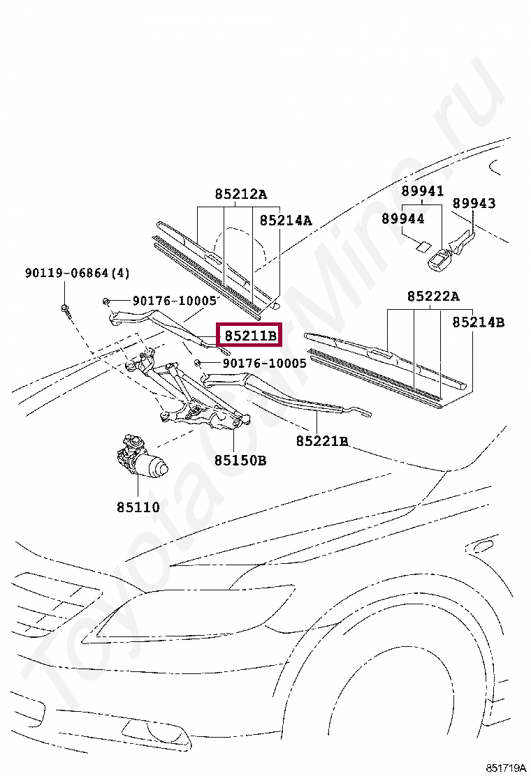 Поводок стеклоочистителя прав Поводок стеклоочистителя прав 8521133270
