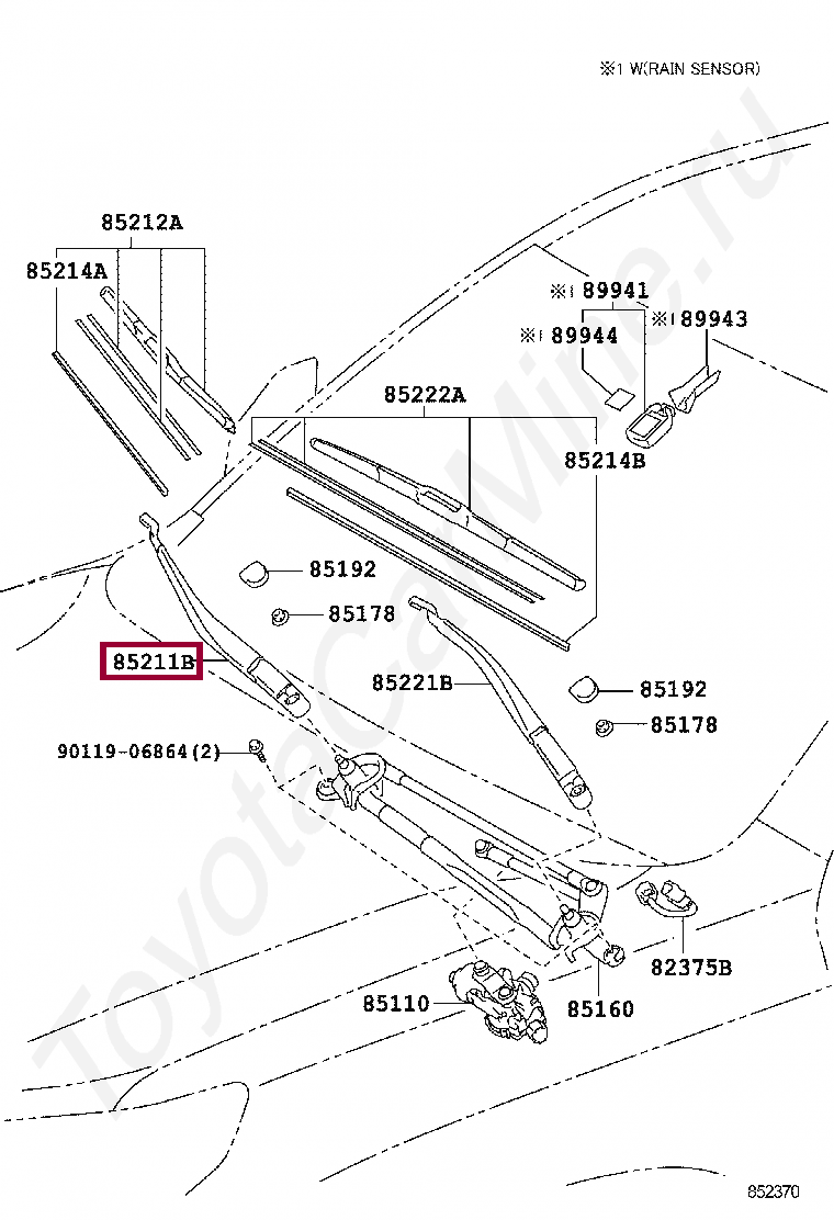 Поводок стеклоочистителя правый Поводок стеклоочистителя правый 8521160310