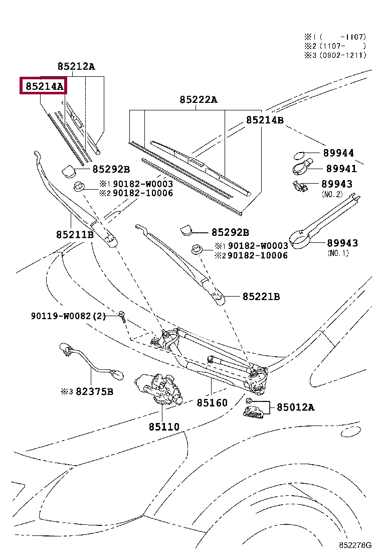 Резинка стеклоочистителя правая Резинка стеклоочистителя правая 8521402230