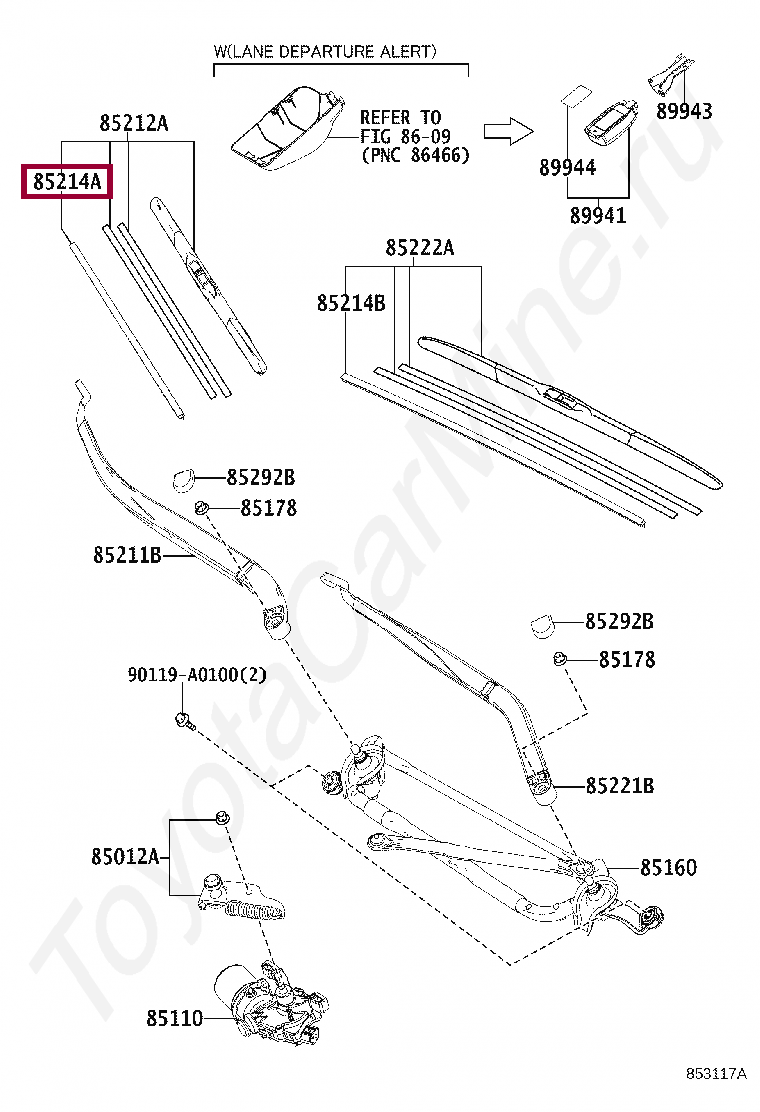 Резинка стеклоочистителя пассажирская Резинка стеклоочистителя пассажирская 852140E140