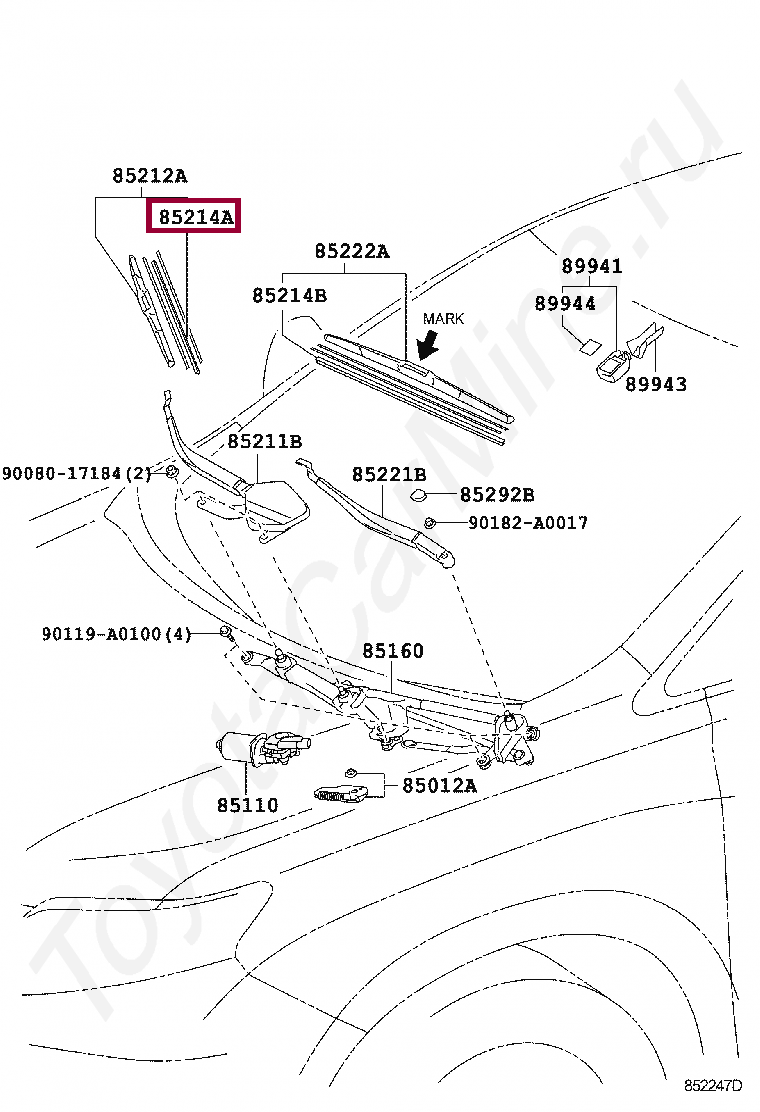 Резинка стеклоочистителя правая Резинка стеклоочистителя правая 8521453080