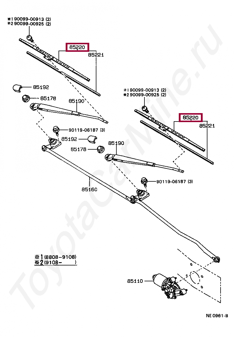 BLADE ASSY, WINDSHIELD WIPER BLADE ASSY, WINDSHIELD WIPER 8522235051