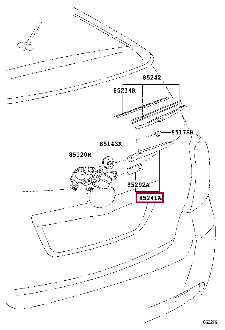 ARM, REAR WIPER ARM, REAR WIPER 8524105090