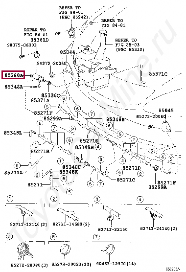 MOTOR AND PUMP ASSY, HEADLAMP CLEANER MOTOR AND PUMP ASSY, HEADLAMP CLEANER 8528050020