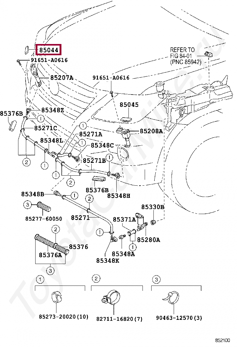 NOZZLE SUB-ASSY, TYPE1 H/LAMP WASHER, RH NOZZLE SUB-ASSY, TYPE1 H/LAMP WASHER, RH 8535360060C0