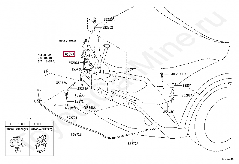 COVER, HEADLAMP WASHER, RH COVER, HEADLAMP WASHER, RH 85353F4903