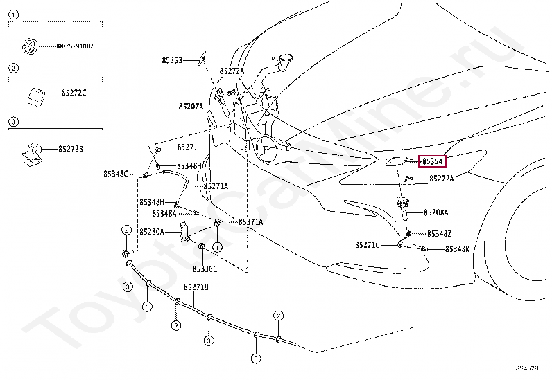 COVER, HEADLAMP WASHER, LH COVER, HEADLAMP WASHER, LH 8535433050B0