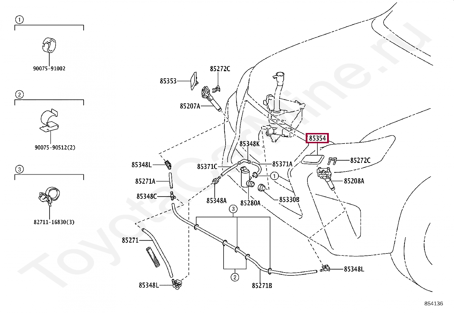 COVER, HEADLAMP WASHER, LH COVER, HEADLAMP WASHER, LH 8535460090A0