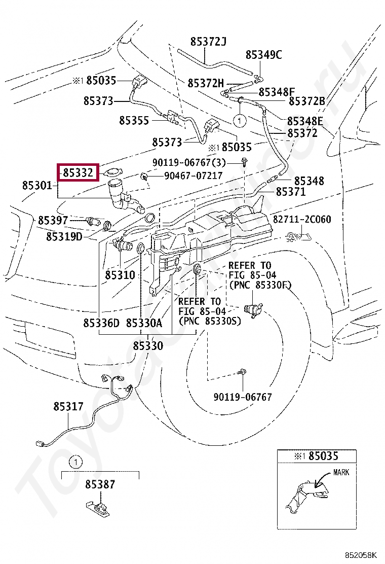 Крышка бачка омывателя Крышка бачка омывателя 8538660061