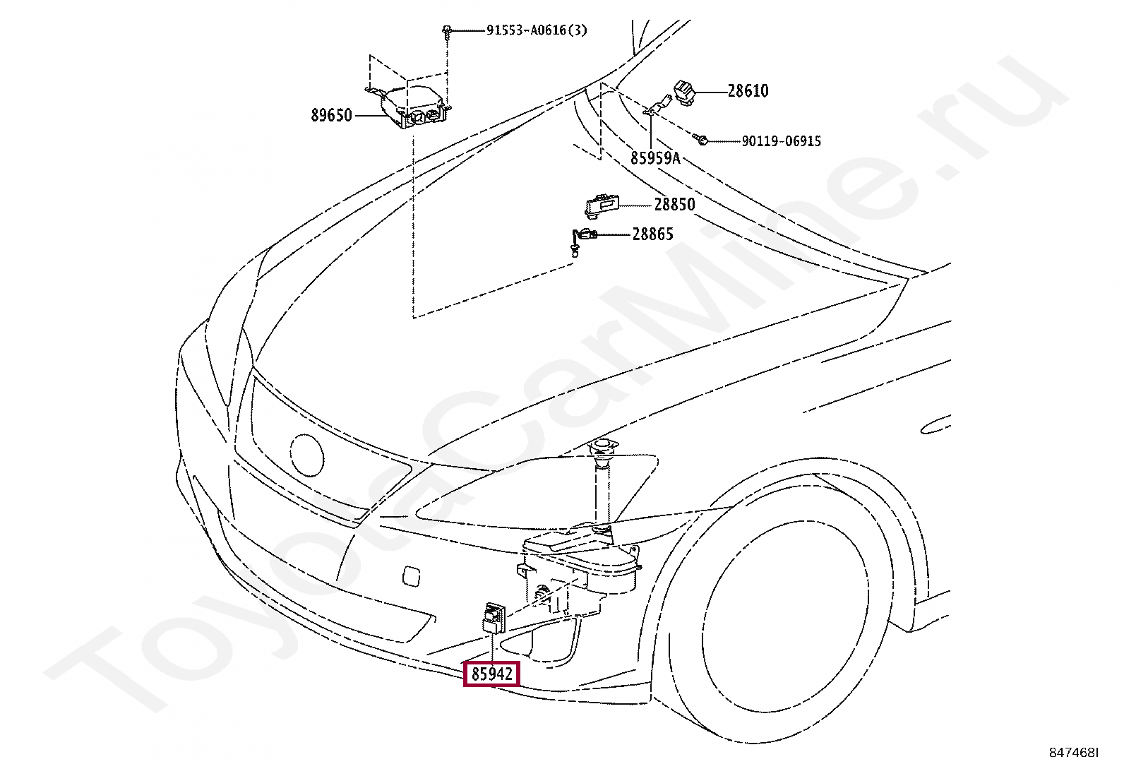 Реле контроля омывателя фар Реле контроля омывателя фар 8594258010