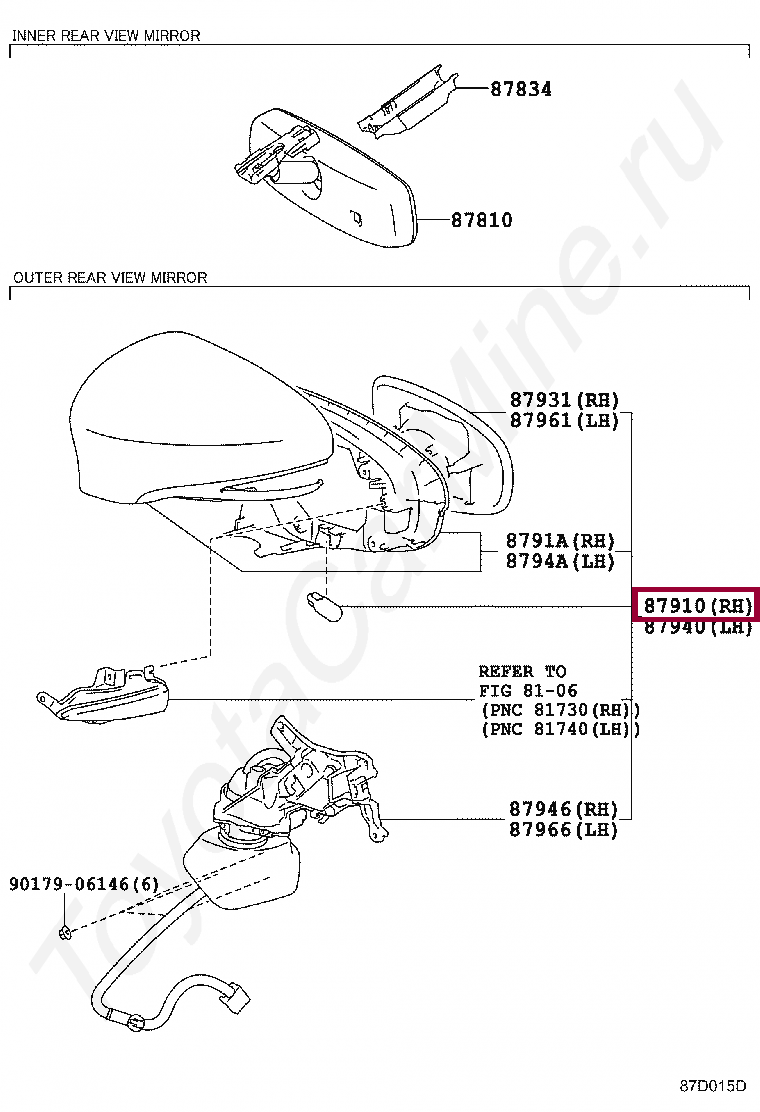 MIRROR ASSY, OUTER REAR VIEW, RH MIRROR ASSY, OUTER REAR VIEW, RH 8791033B63E2
