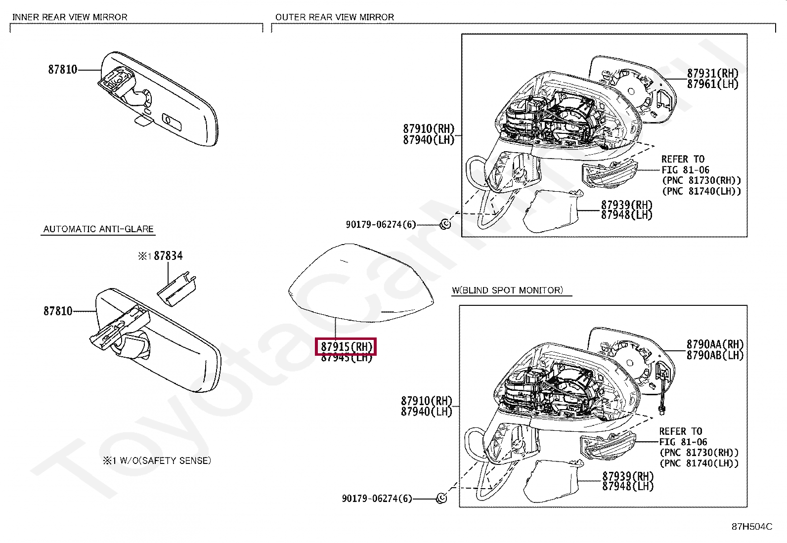 COVER, OUTER MIRROR, RH COVER, OUTER MIRROR, RH 8791502933
