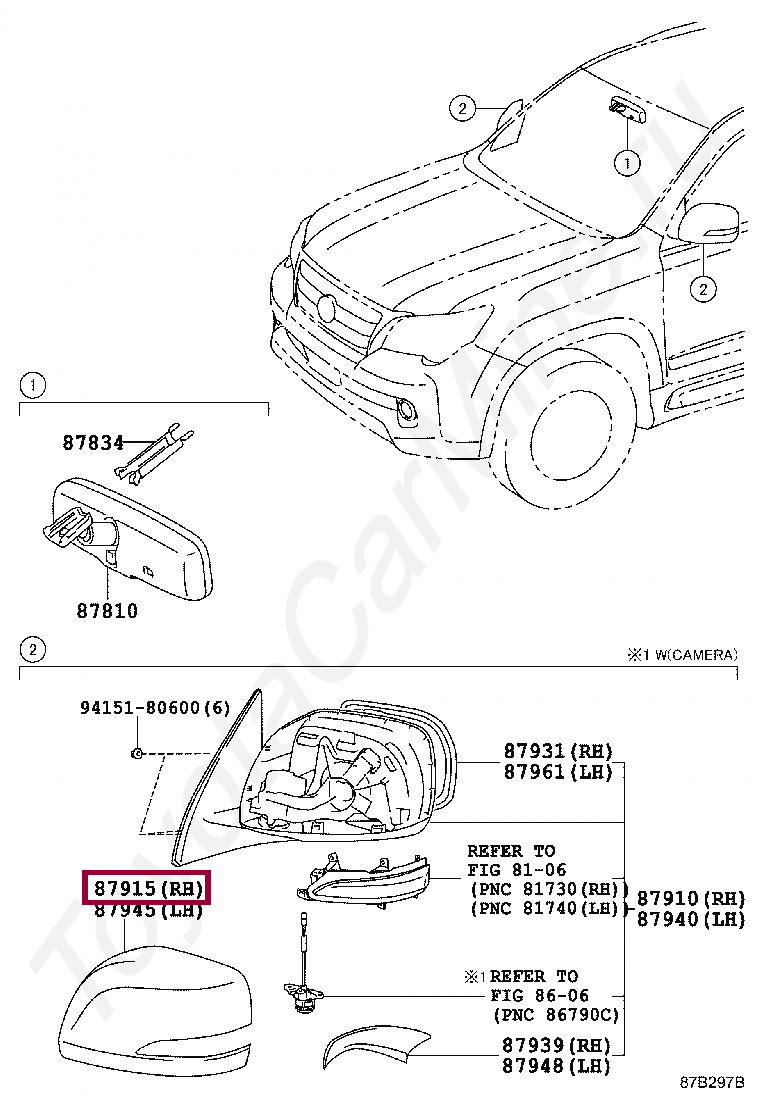 COVER, OUTER MIRROR, RH COVER, OUTER MIRROR, RH 8791560060A0