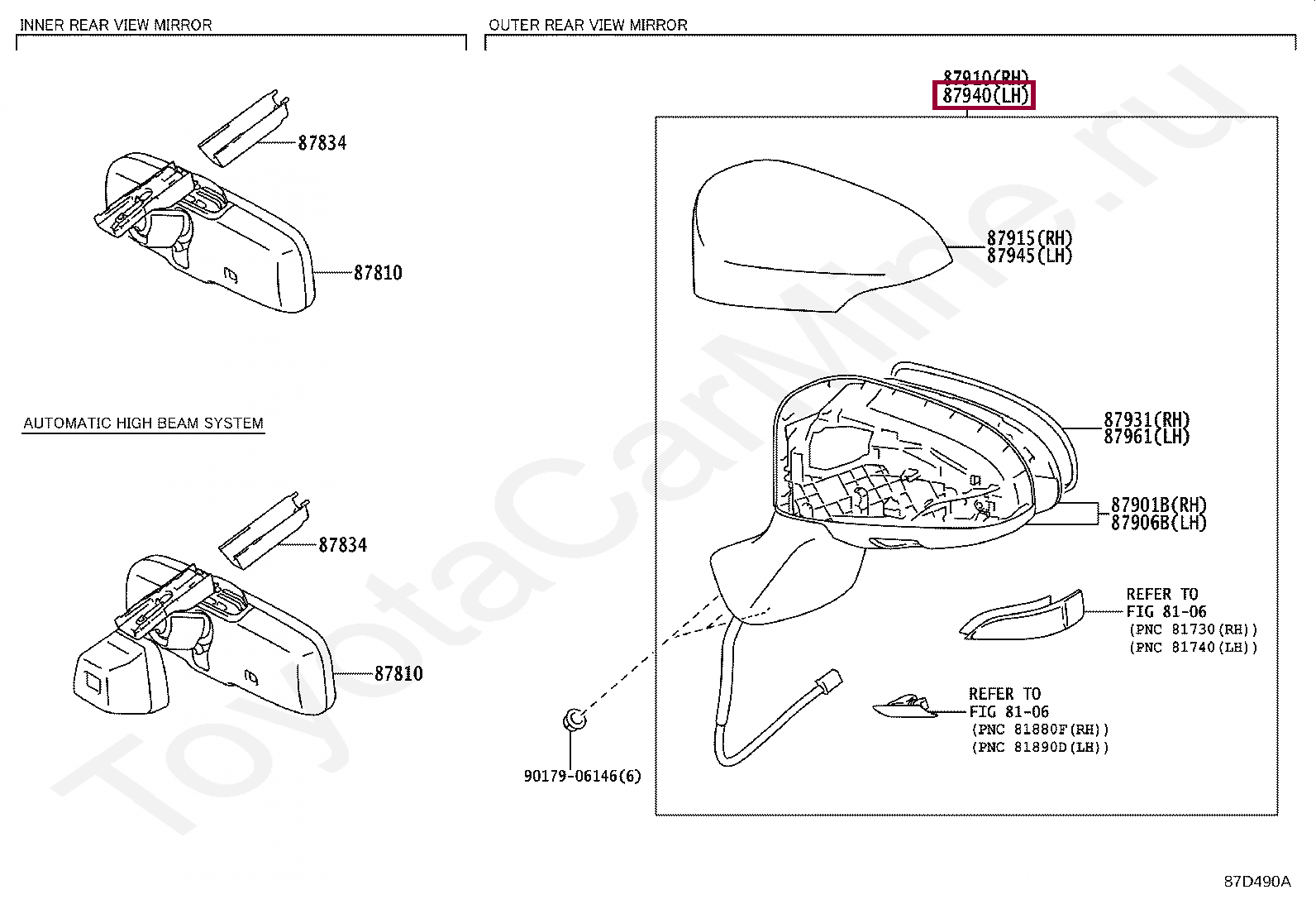 MIRROR ASSY, OUTER REAR VIEW, LH MIRROR ASSY, OUTER REAR VIEW, LH 879400T060B0