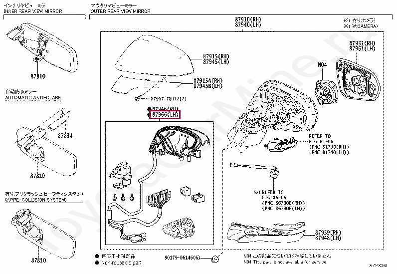 RETRACTOR, OUTER MIRROR, LH RETRACTOR, OUTER MIRROR, LH 8796648743