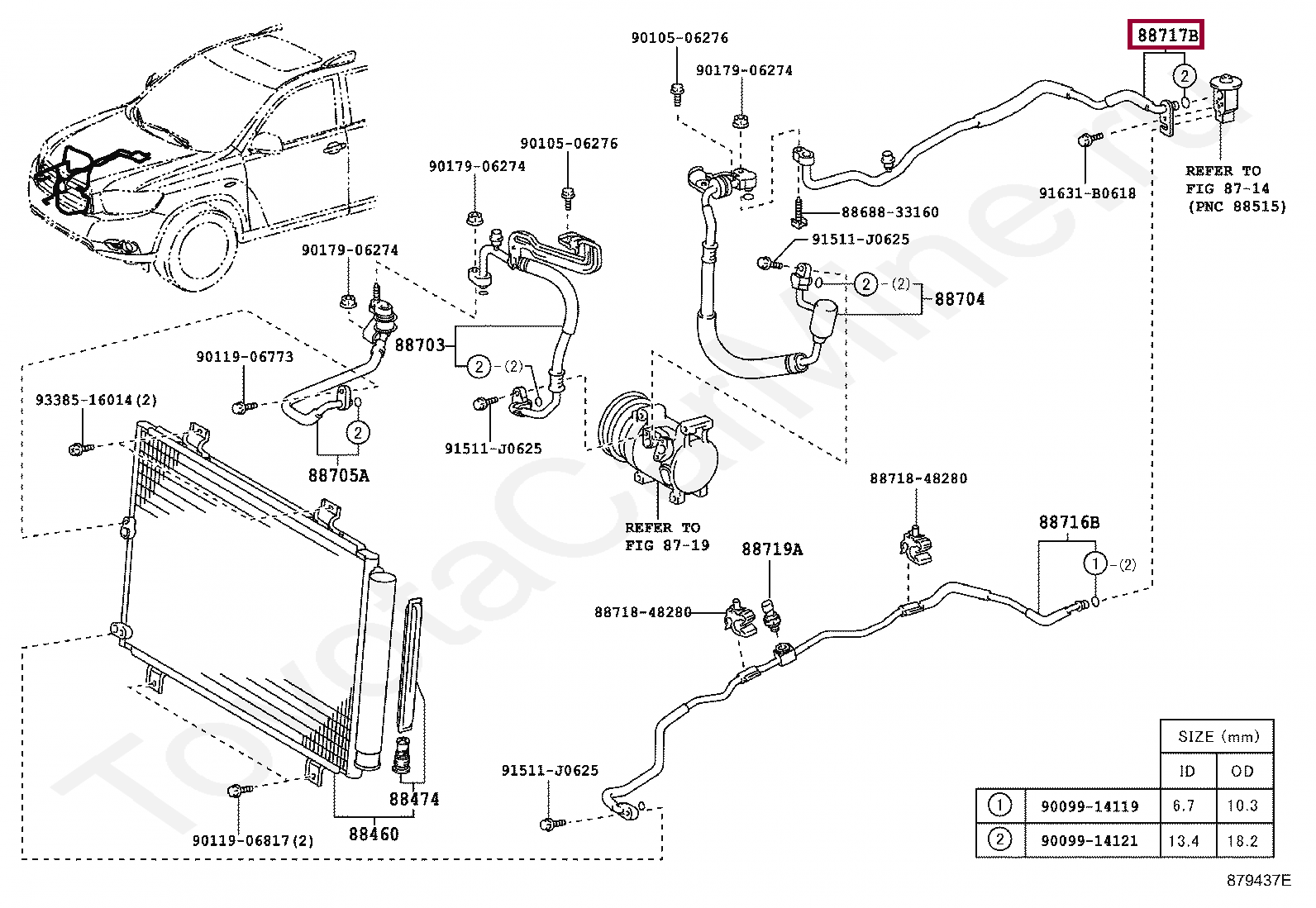 Toyota 91511 j0625 размер резьбы