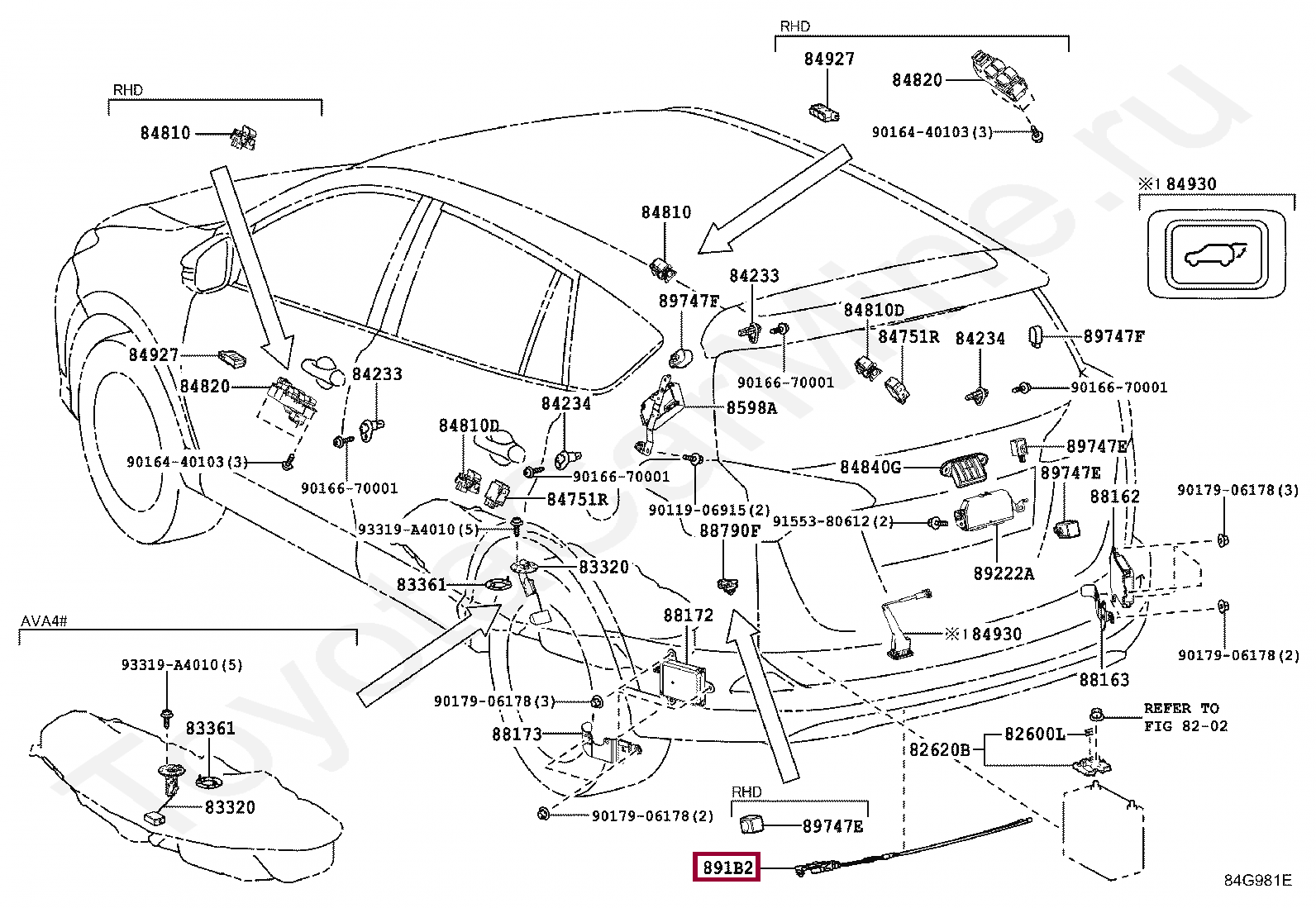 SENSOR, KICK DOOR CONTROL SENSOR, KICK DOOR CONTROL 891B20W030