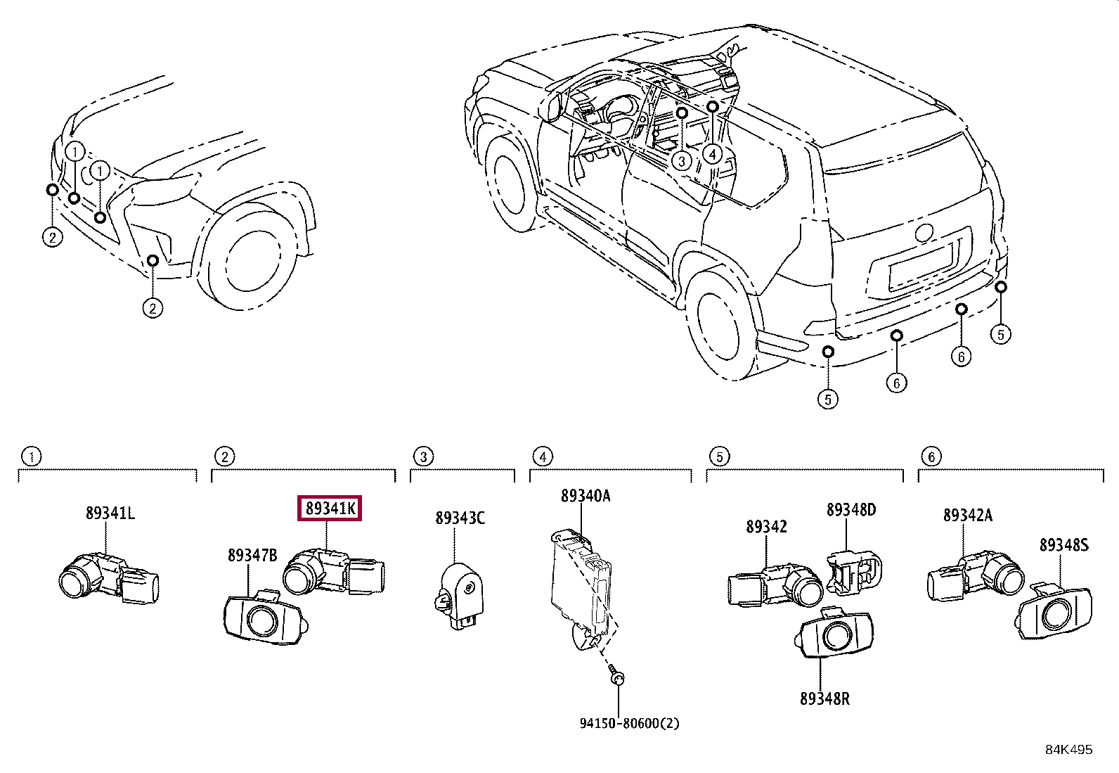 SENSOR, ULTRASONIC, REAR CENTER SENSOR, ULTRASONIC, REAR CENTER 8934160060B0