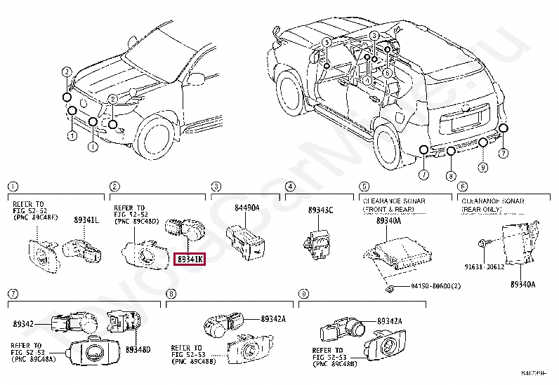 SENSOR, ULTRASONIC, REAR CENTER SENSOR, ULTRASONIC, REAR CENTER 8934160060E6