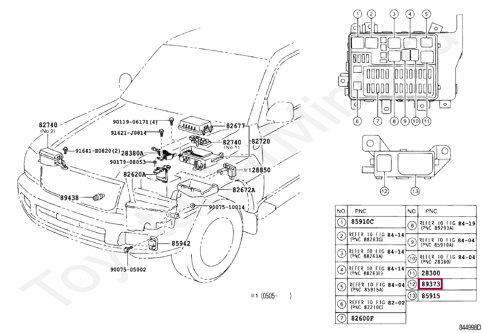 Блок предохранителей ленд крузер 200 Запчасти Тойота: SENSOR, LAMP FAILURE INDICATOR (8937360010)