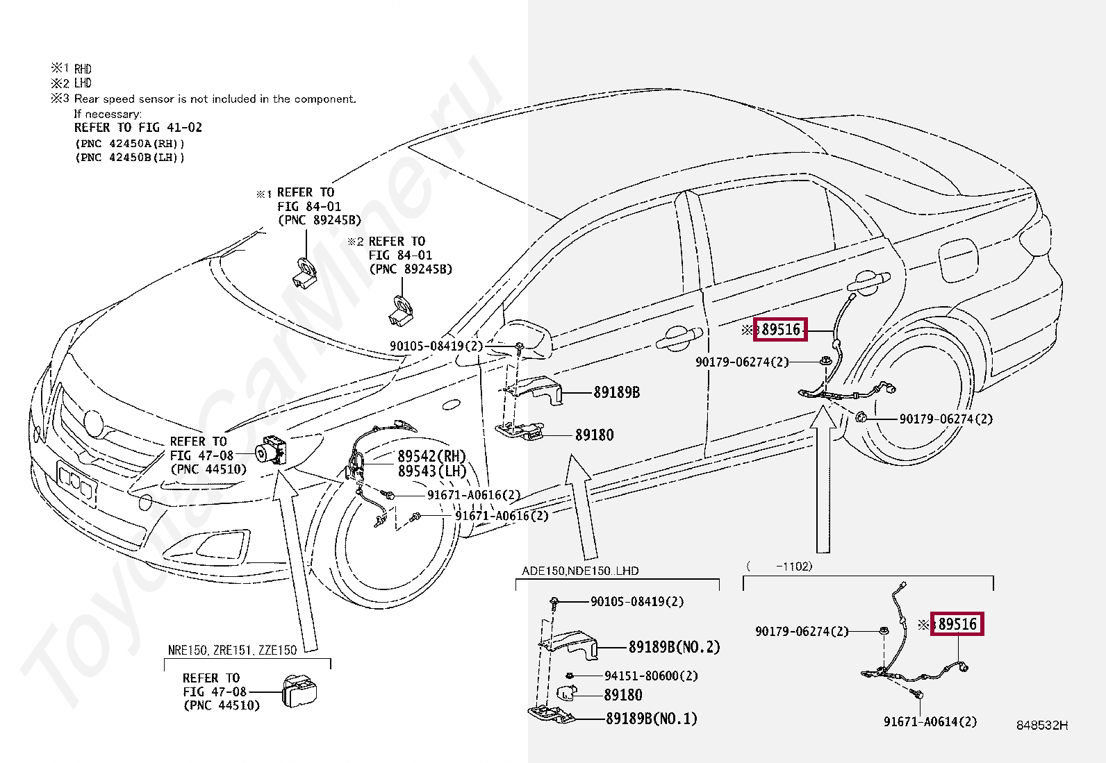 Задний правый провод датчика абс Задний правый провод датчика абс 8951612070