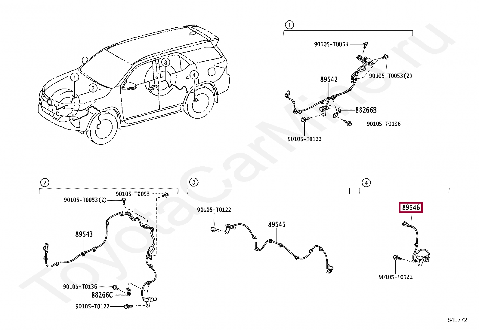 SENSOR, SPEED, REAR LH SENSOR, SPEED, REAR LH 895460K130
