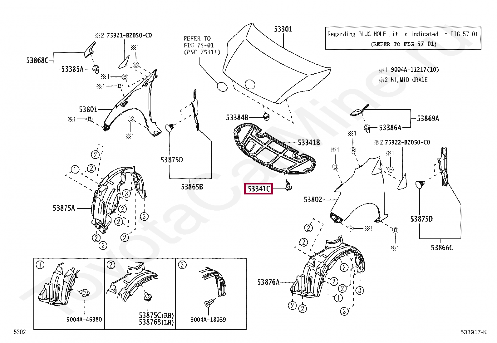 CLIP(FOR HOOD INSULATOR) CLIP(FOR HOOD INSULATOR) 9004468280