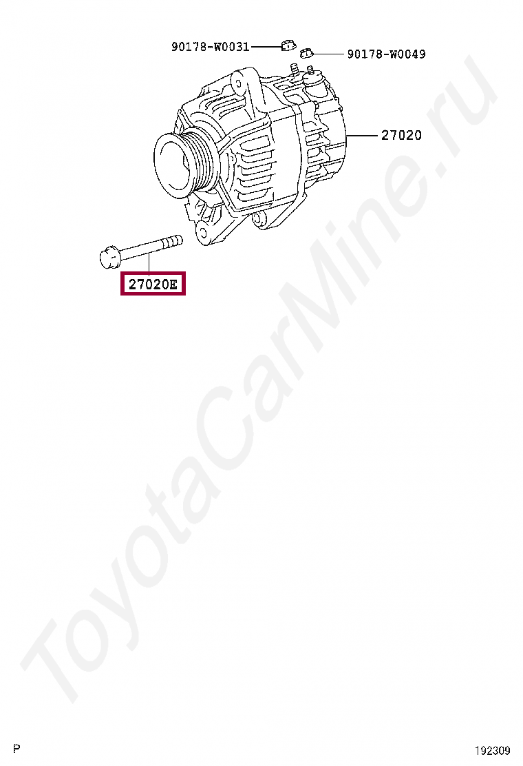 BOLT(FOR ALTERNATOR) BOLT(FOR ALTERNATOR) 9010510075