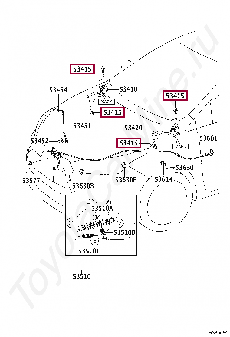 BOLT (FOR TRANSMISSION CONTROL CABLE BRACKET) BOLT (FOR TRANSMISSION CONTROL CABLE BRACKET) 90105T0120