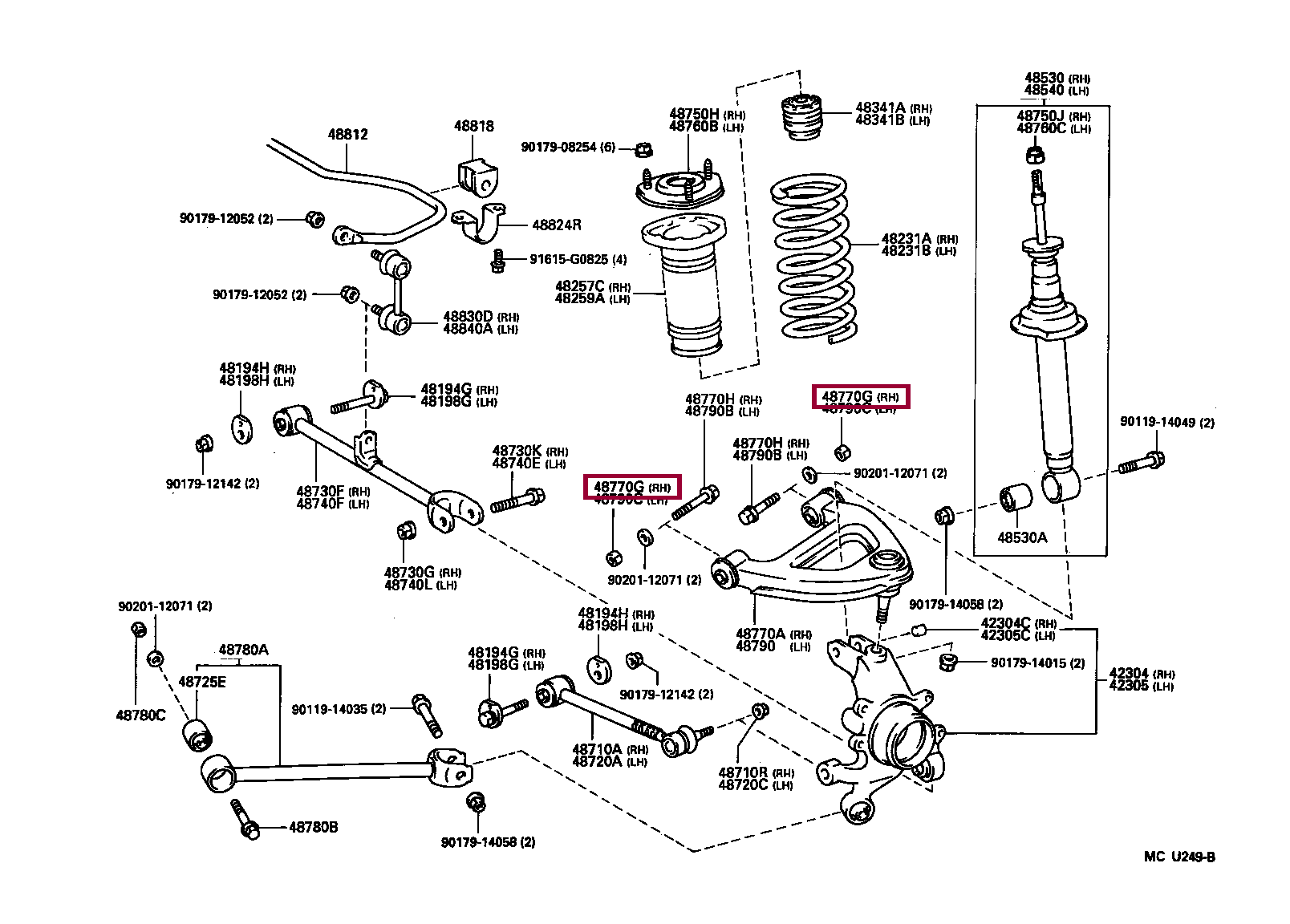 NUT, NO.2(FOR REAR UPPER CONTROL ARM LH) NUT, NO.2(FOR REAR UPPER CONTROL ARM LH) 9017012042