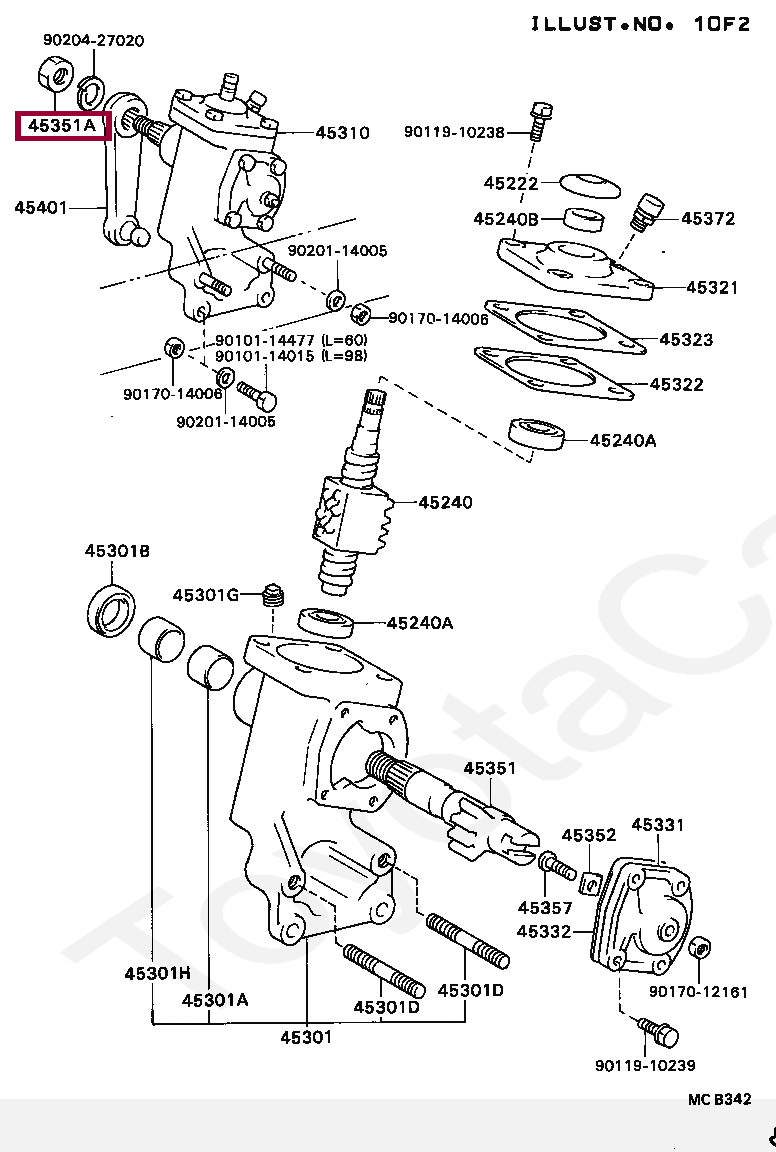 Запчасти Тойота NUT, HEXAGON(FOR SECTOR SHAFT TO PITMAN ARM SETTING
