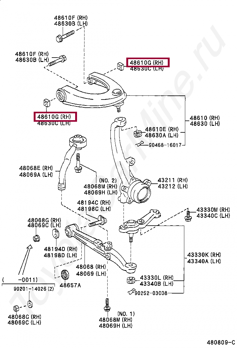 NUT(FOR FRONT SUSPENSION UPPER ARM LH) NUT(FOR FRONT SUSPENSION UPPER ARM LH) 9017310010