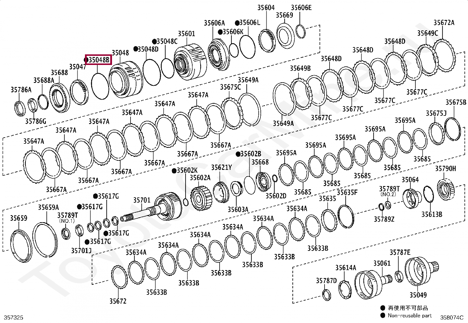RING, O (FOR REVERSE CLUTCH PISTON) RING, O (FOR REVERSE CLUTCH PISTON) 9030199180