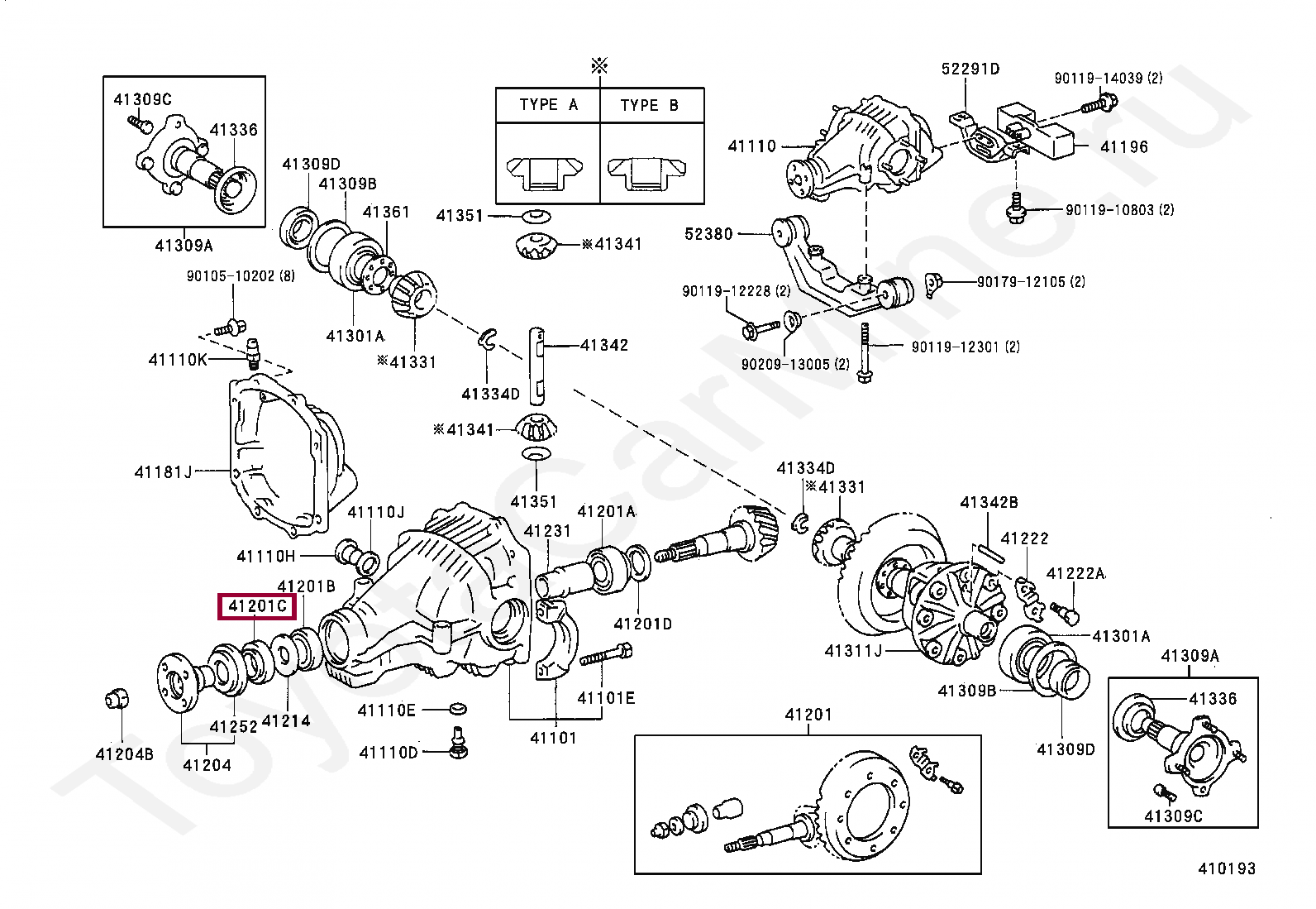Запчасти Тойота: Сальник хвостовика (9031138068)