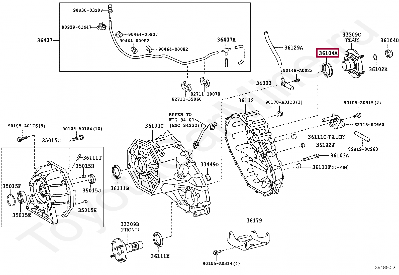 SEAL, TYPE T, OIL (FOR TRANSFER OUTPUT SHAFT) SEAL, TYPE T, OIL (FOR TRANSFER OUTPUT SHAFT) 90311A0024