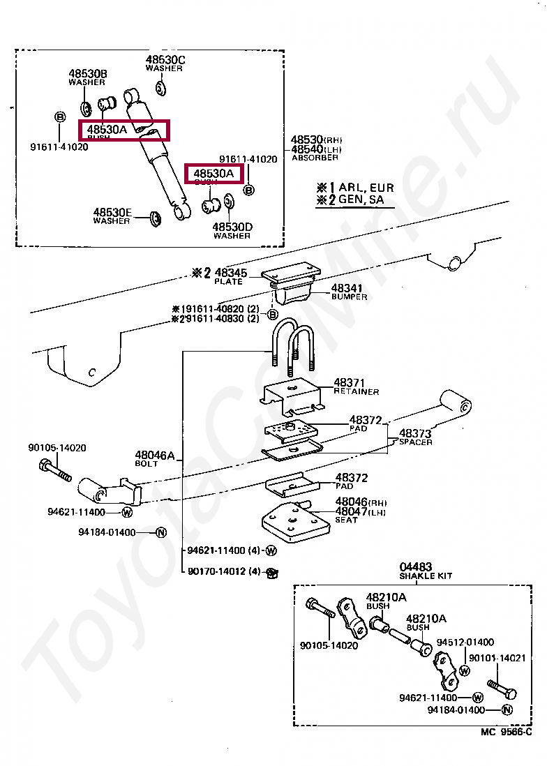 BUSH(FOR REAR SHOCK ABSORBER) BUSH(FOR REAR SHOCK ABSORBER) 9038519006