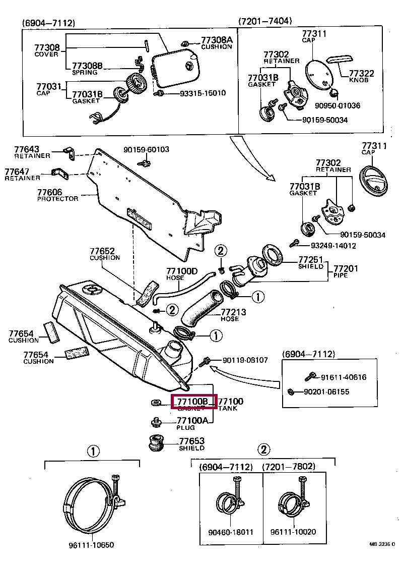 GASKET(FOR FUEL TANK) GASKET(FOR FUEL TANK) 9043012245