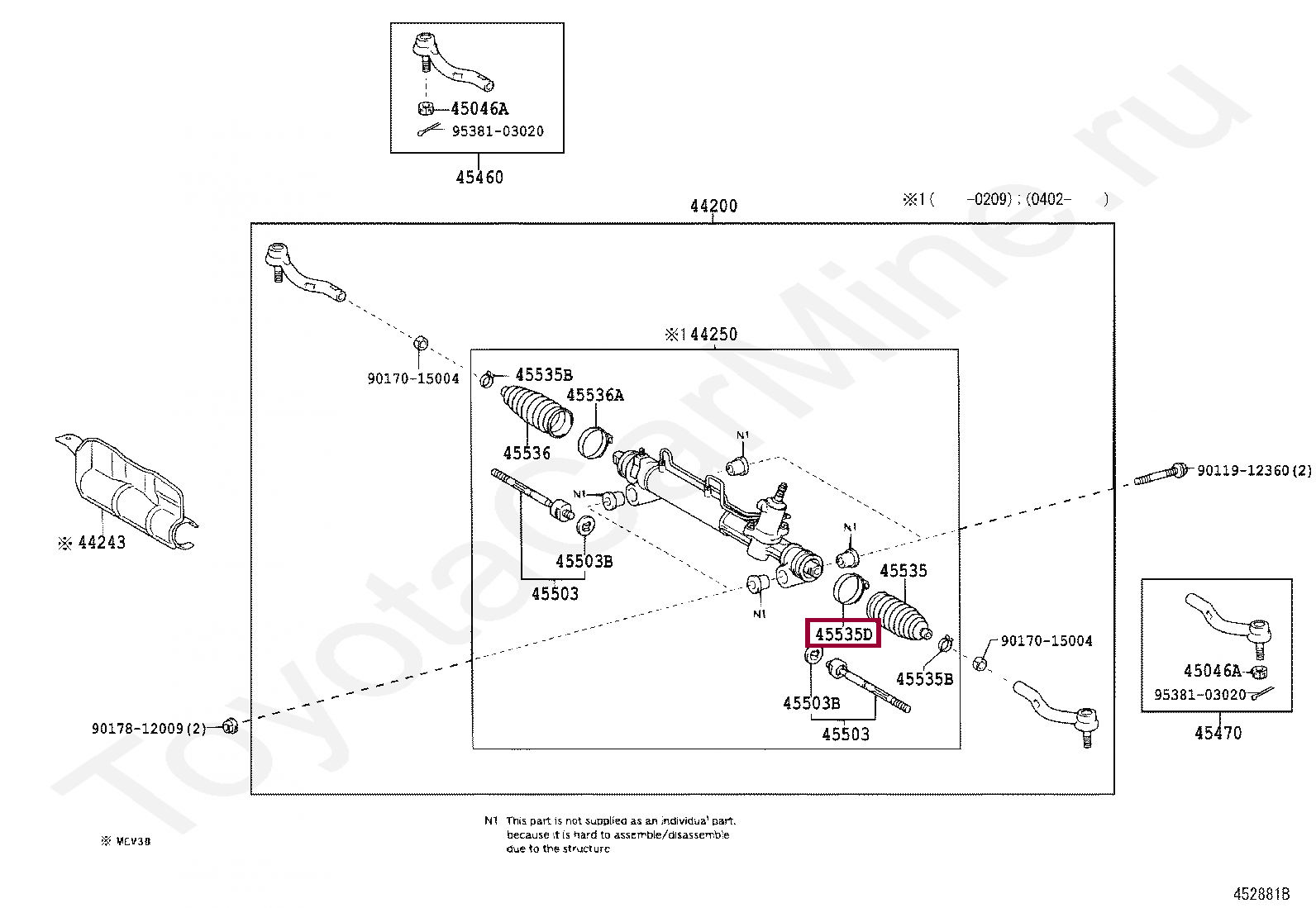 CLAMP(FOR STEERING RACK BOOT NO.2) CLAMP(FOR STEERING RACK BOOT NO.2) 9046058007