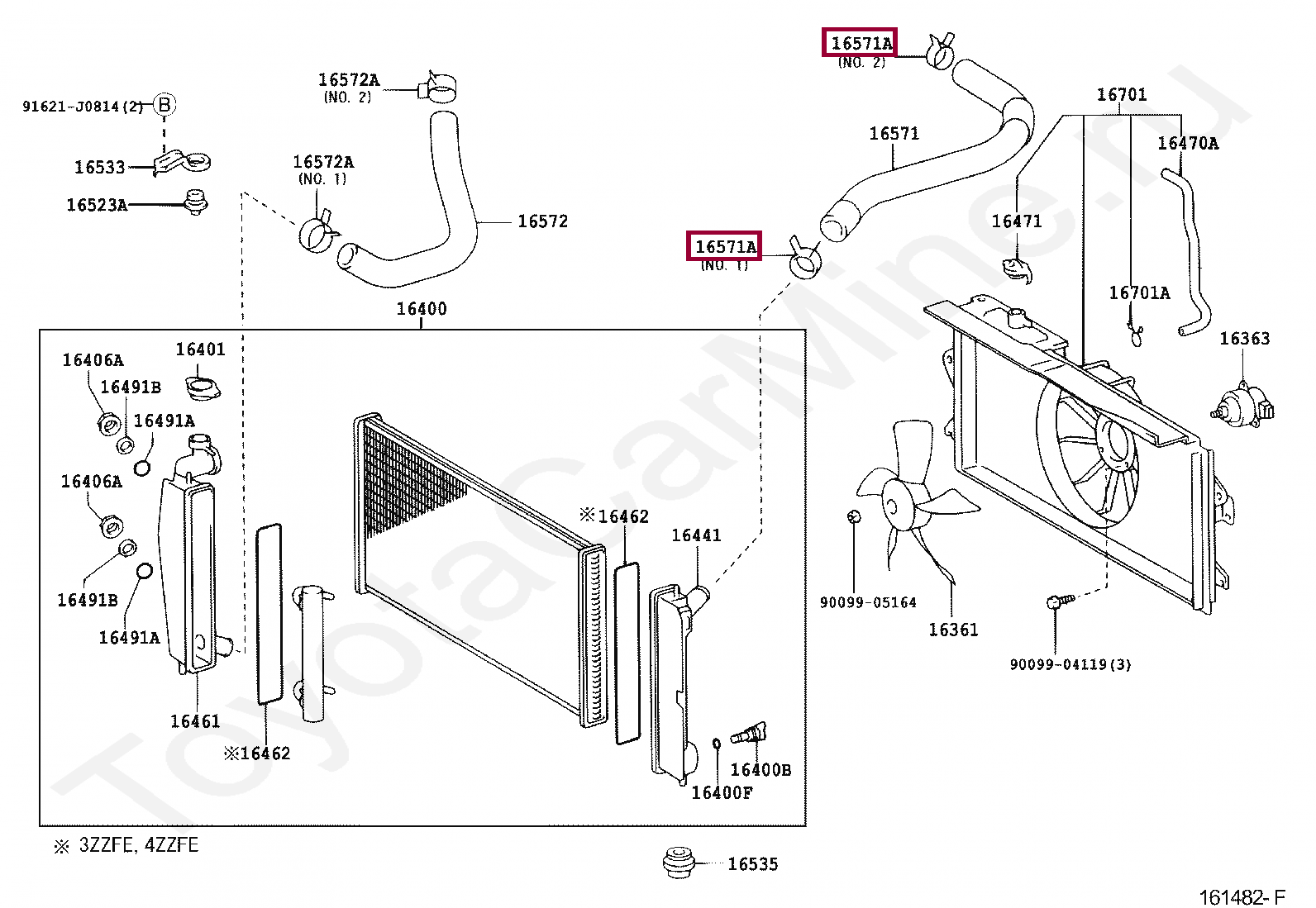 CLAMP OR CLIP, HOSE(FOR RADIATOR INLET) CLAMP OR CLIP, HOSE(FOR RADIATOR INLET) 90466W0012
