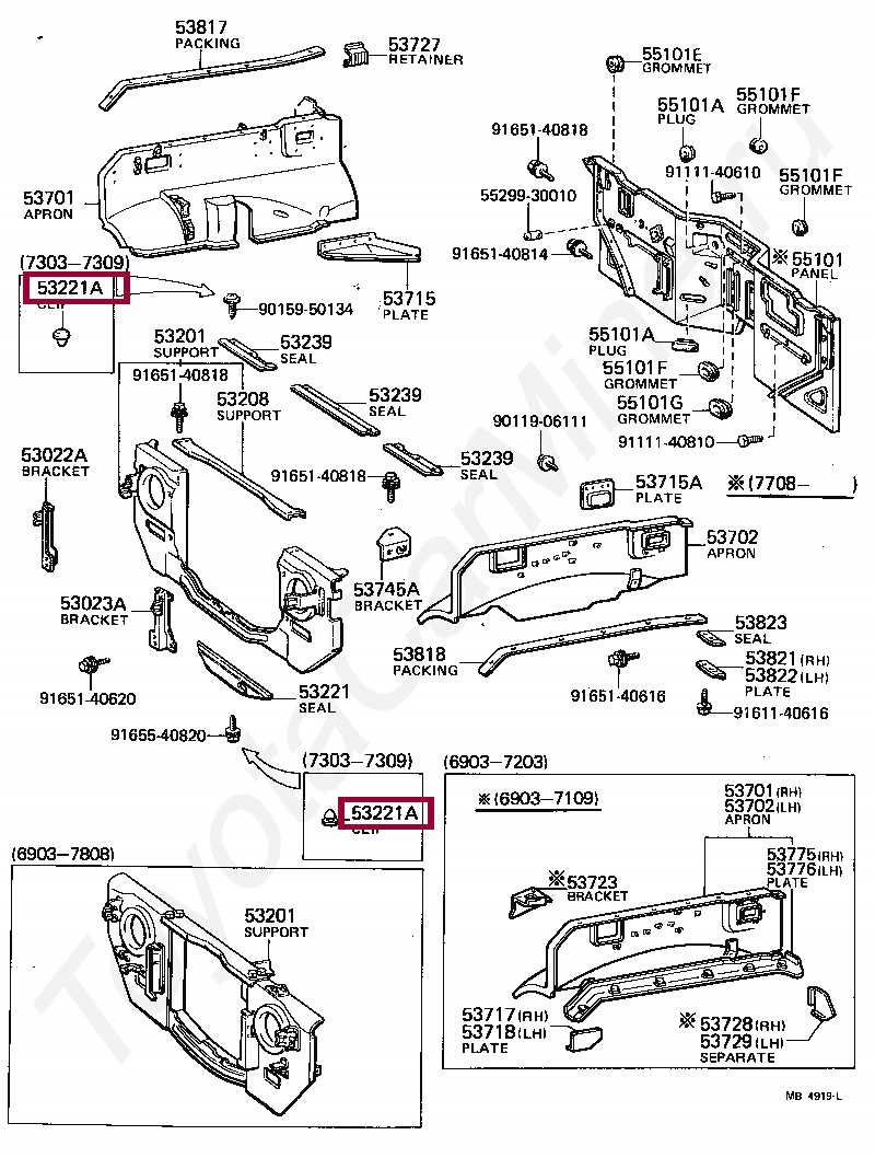 CLIP(FOR MEMBER FRONT BODY MOUNTING TO FRONT FRAME SEAL) CLIP(FOR MEMBER FRONT BODY MOUNTING TO FRONT FRAME SEAL) 9046708008