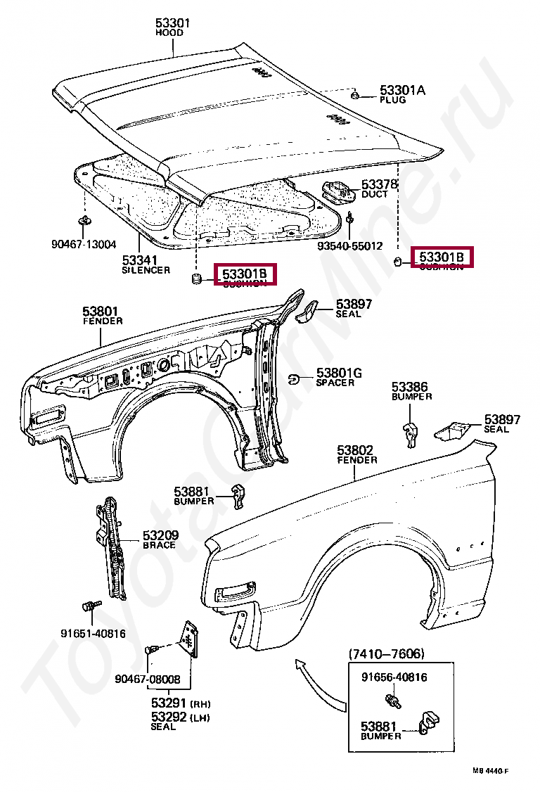 9054115111: CUSHION, HOOD BUMPER CUSHION, HOOD BUMPER (90541-15111)