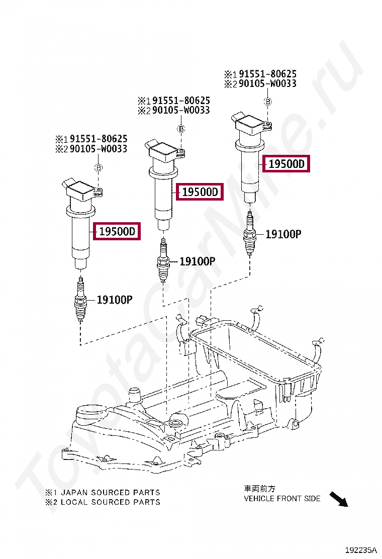 COIL, IGNITION, NO.1 COIL, IGNITION, NO.1 9091902262
