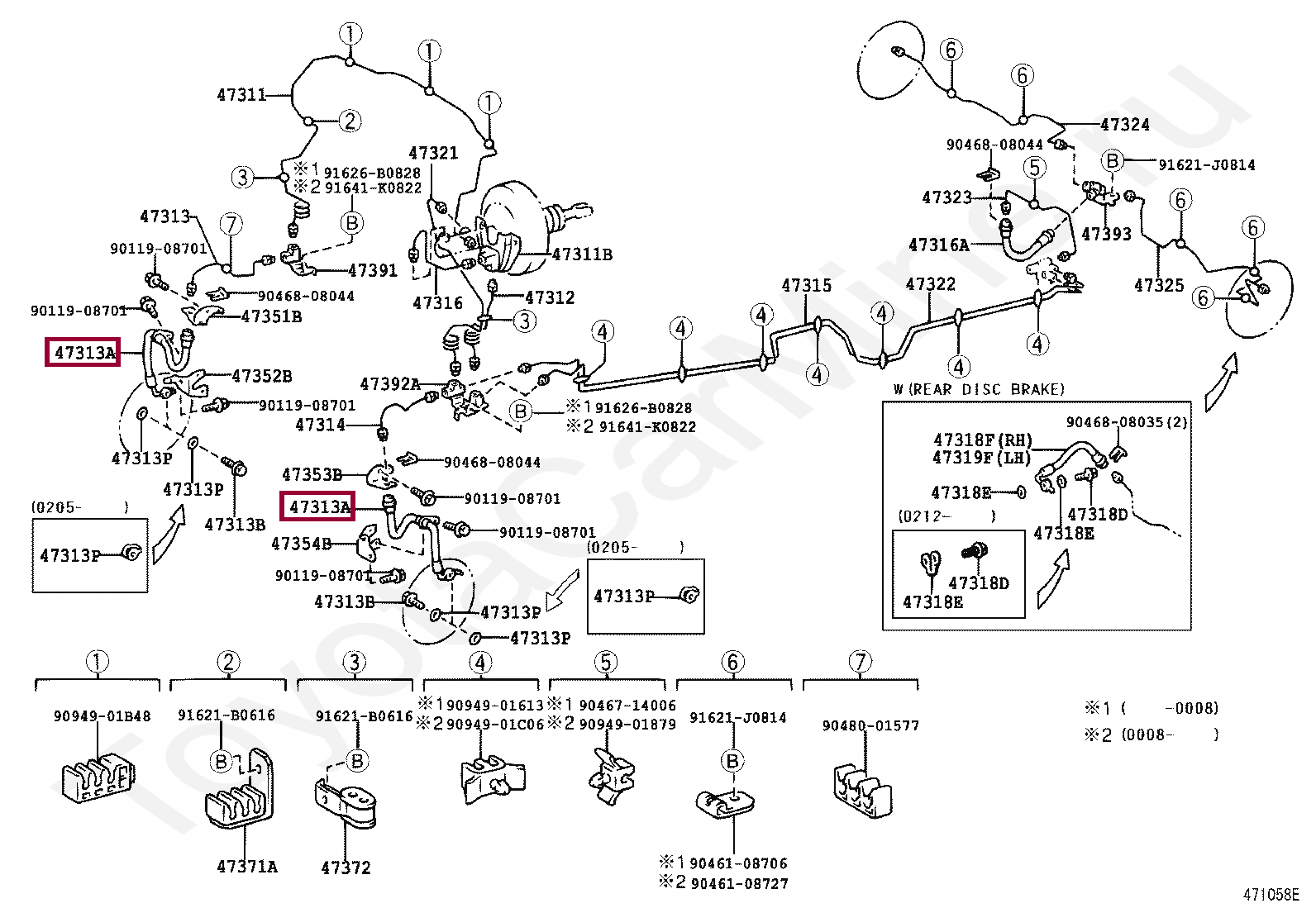 HOSE, FLEXIBLE, NO.1(FOR FRONT) HOSE, FLEXIBLE, NO.1(FOR FRONT) 9094702F28