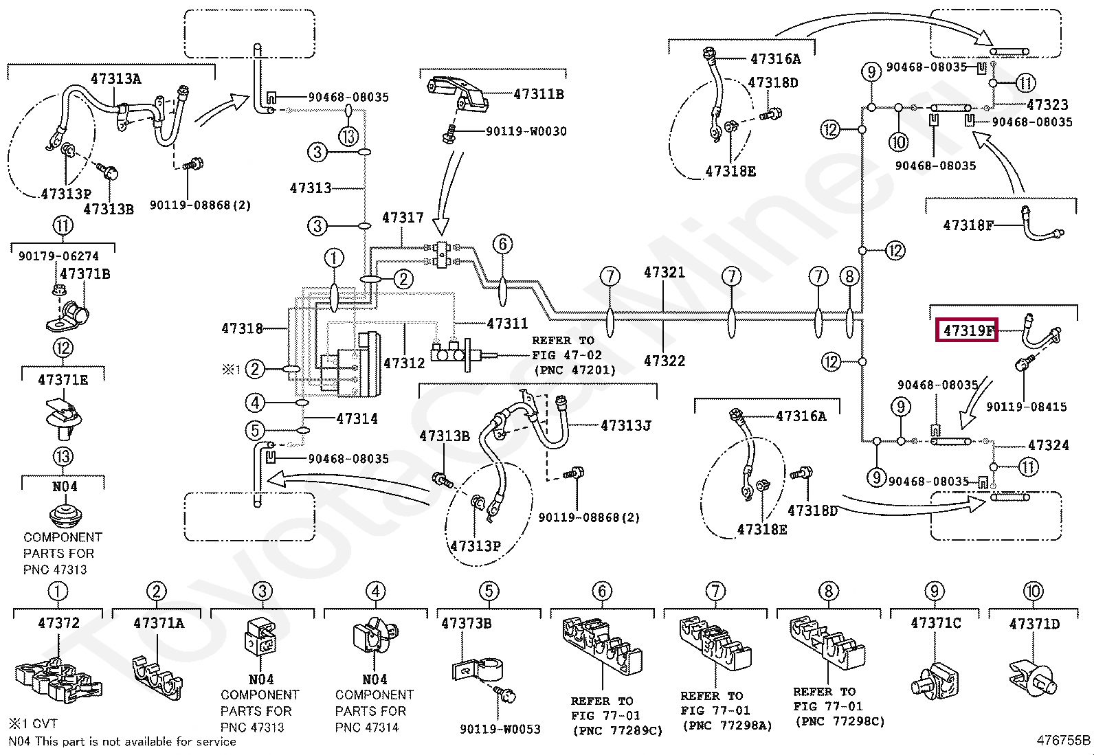 HOSE, FLEXIBLE(FOR REAR LH) HOSE, FLEXIBLE(FOR REAR LH) 90947W2014