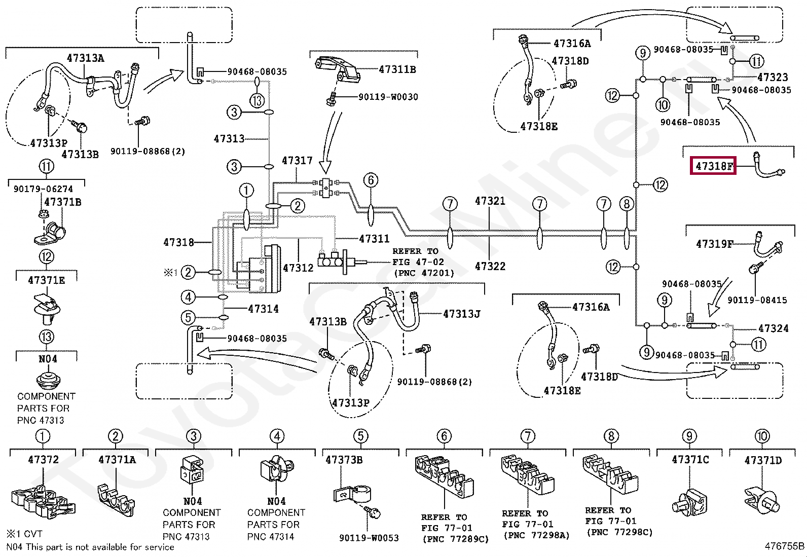 HOSE, FLEXIBLE(FOR REAR RH) HOSE, FLEXIBLE(FOR REAR RH) 90947W2015