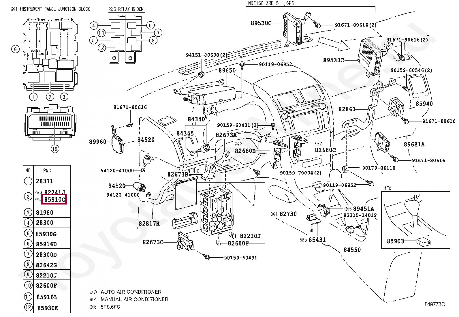 Запчасти Тойота RELAY, HEADLAMP DIMMER (90987T2003)